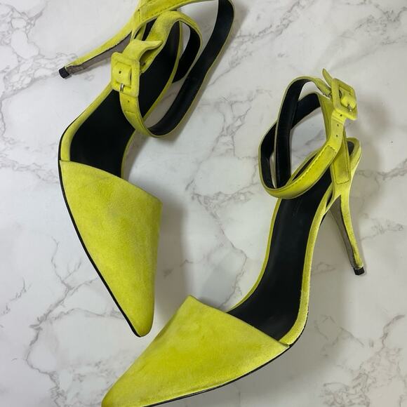 Alexander Wang Lovisa Suede Ankle Wrap Pump in Citrine 38.5 - Picture 9 of 12